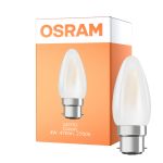 Osram LED B22D Kronljus Filament Matt 4W 470lm - 827 Extra Varm Vit | Ersättare 40W