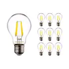 Flerpack 10x Noxion Lucent LED E27 Päron Filament Klar 7W 806lm - 822-827 Dim To Warm | Dimbar - Ersättare 60W